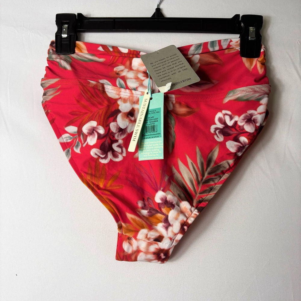 NWT Women Sea Level Swim Bottoms US 4 EUR34 Red Floral